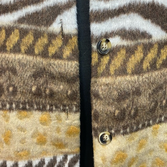 12th Tribe - Animal Print Button Up Cardigan Sweater - Picture 5 of 11
